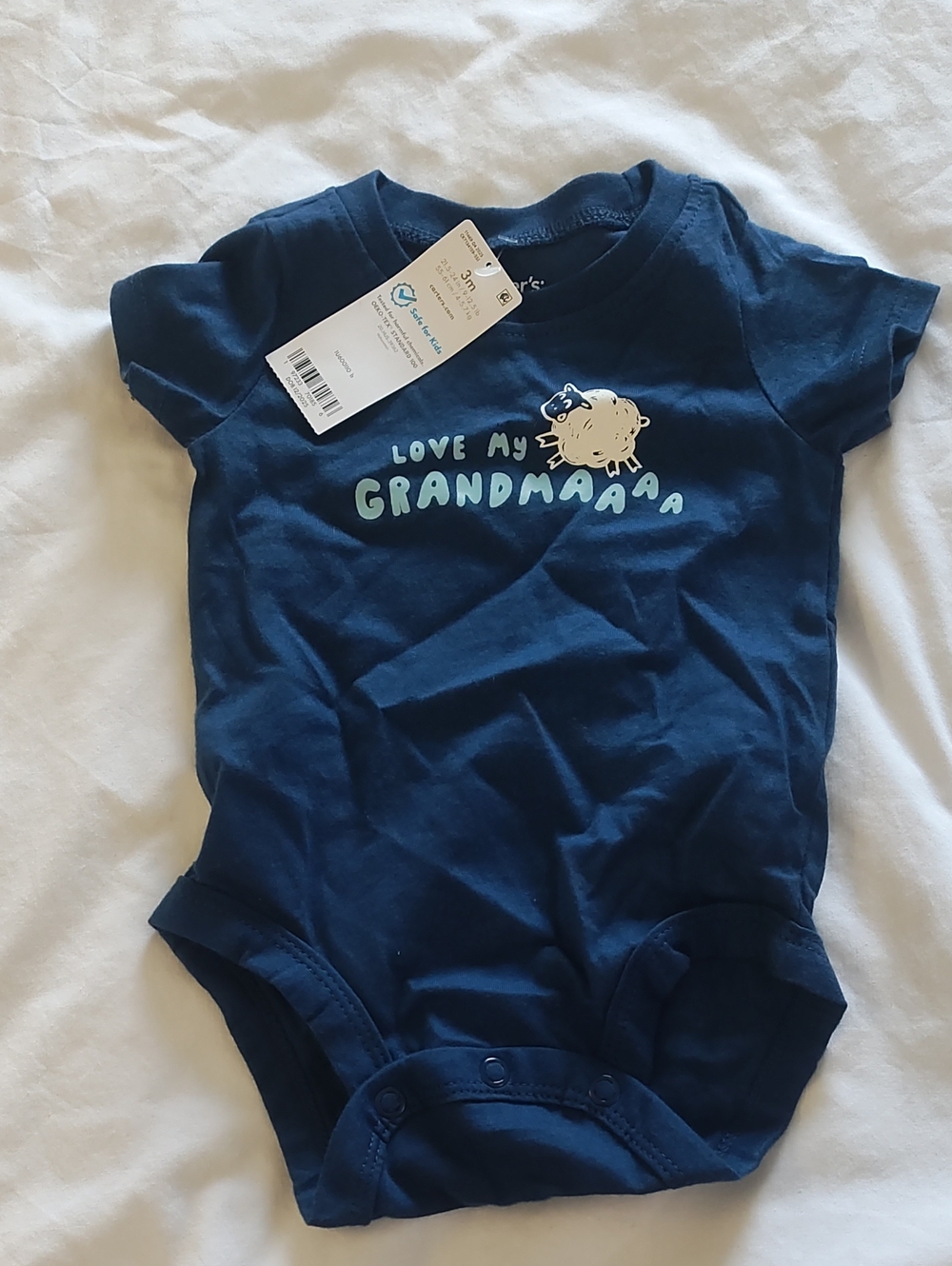 Toddler Navy 'Love My Grandma' Cotton One-Piece Bodysuit